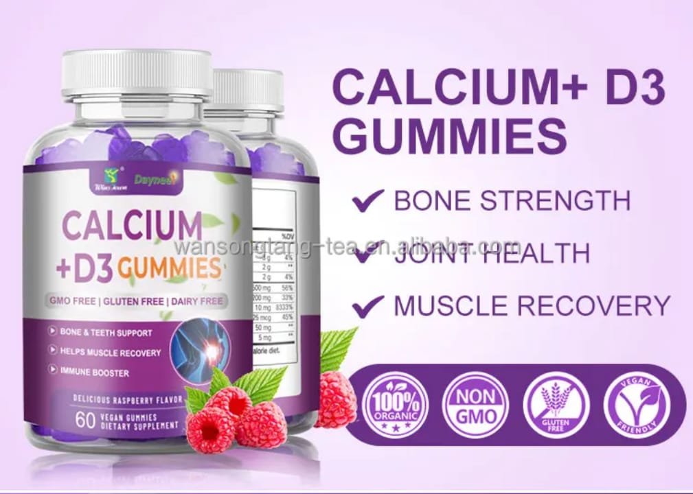 Daynee Calcium + D3 Gummies Bone & Teeth Support (60 Gummies)