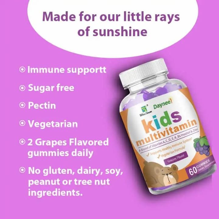Daynee Kids Multivitamin Gummies Grape Flavor (60 Gummies)