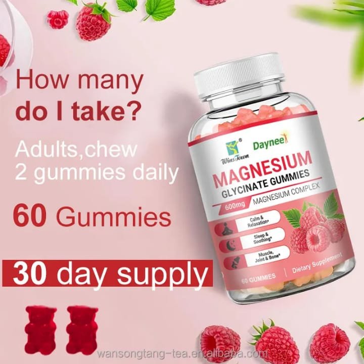 Daynee / Wins Town Magnesium Glycinate Gummies 600mg (60 Gummies)