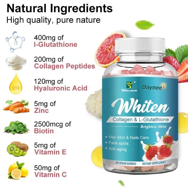Daynee Whiten Collagen & L-Glutathione Gummies 400mg (60 Gummies)