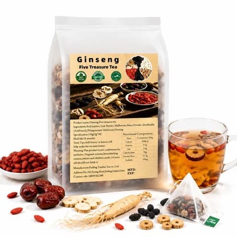Ginseng Five Treasure Tea (30 Pyramid Teabags / 150g)