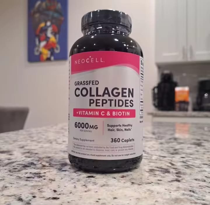 NeoCell Grassfed Collagen Peptides + Vitamin C & Biotin 6000mg (360 Caplets)