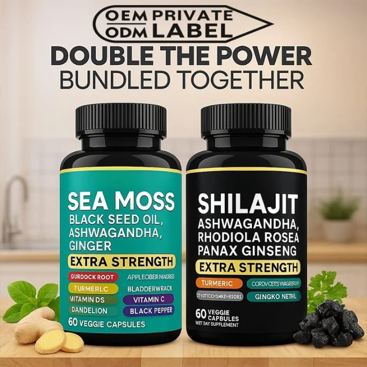 Sea Moss & Shilajit Extra Strength Herbal Power Bundle (120 Capsules)