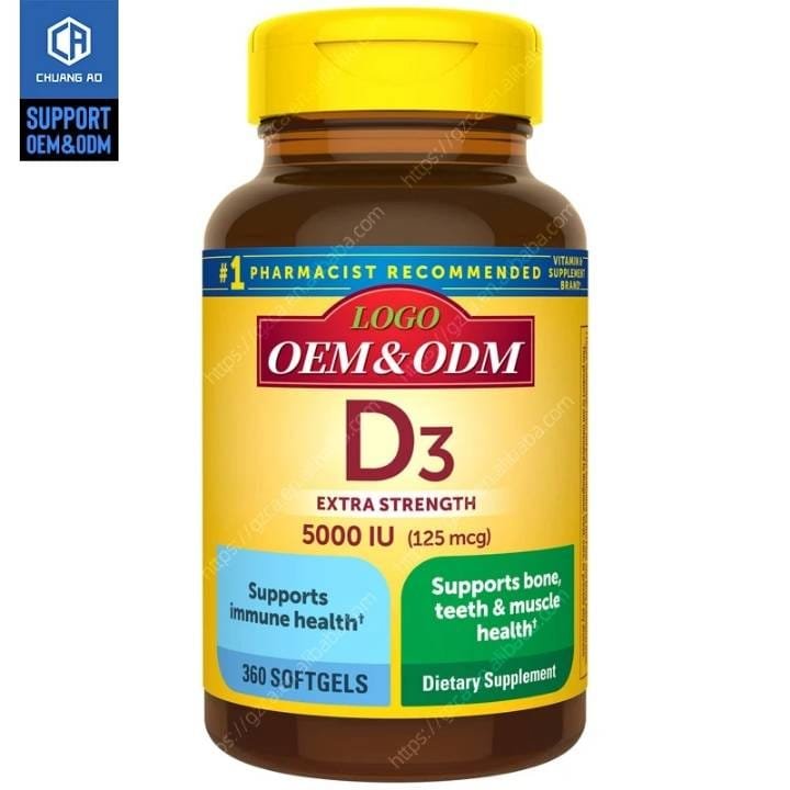 Extra Strength Vitamin D3 5000 IU / 125 mcg (360 Softgels)