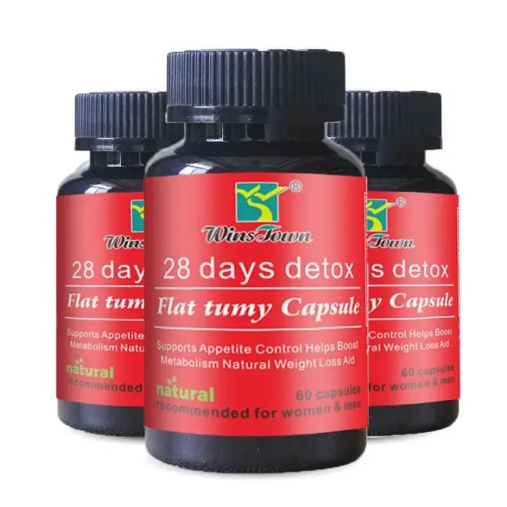 Wins Town 28 Days Detox Flat Tummy Capsules 3-Pack Bundle (180 Capsules)