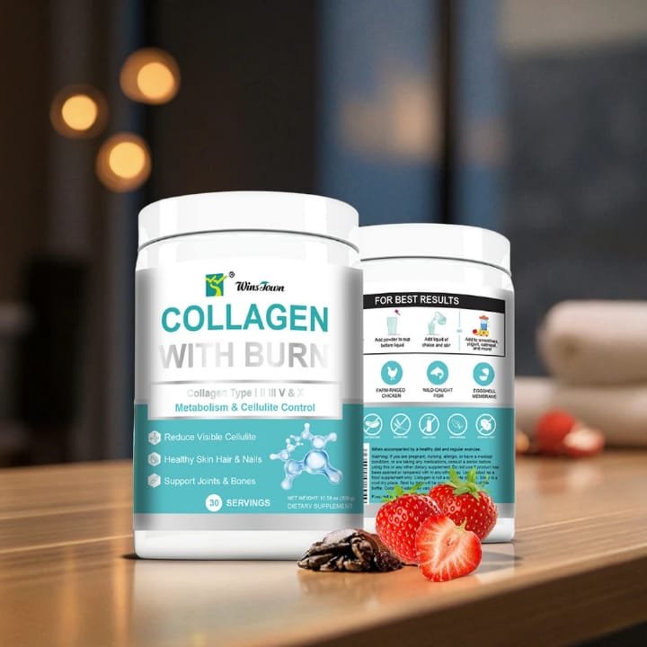 Wins Town Collagen With Burn Powder (Strawberry Flavor, 30 Servings / 300g)