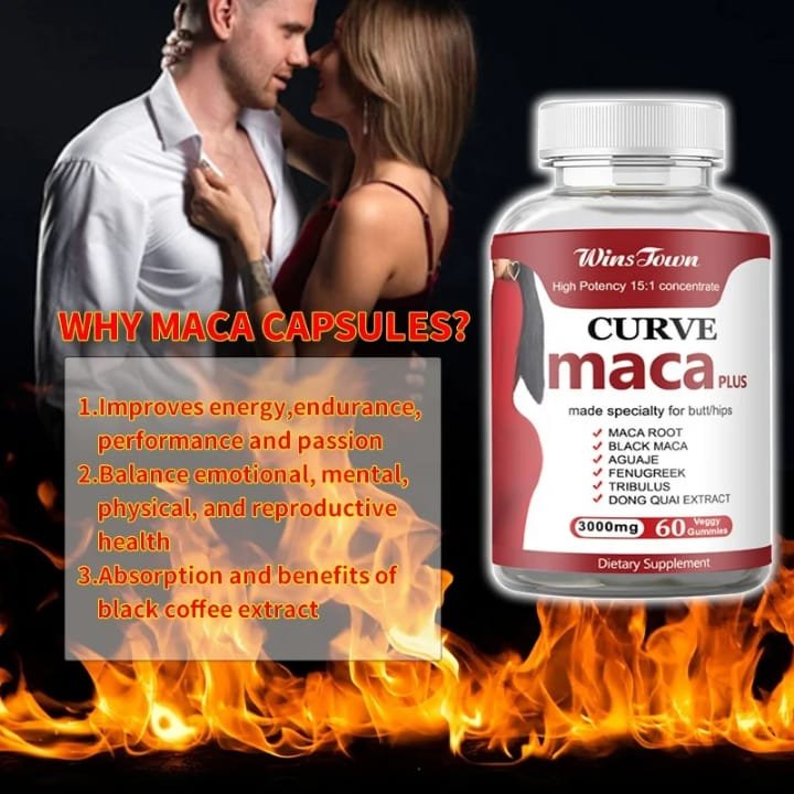 Wins Town Curve Maca Plus 3000mg High Potency Gummies (60 Gummies)